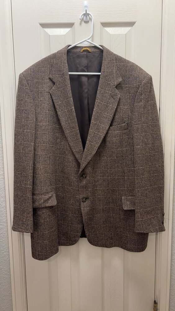 Sterling &‎ Hunt Men's Brown Houndstooth Wool Blazer 42R